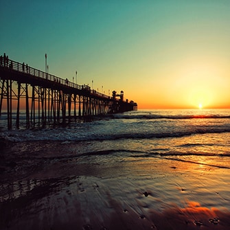 Beachfront sunset in California.