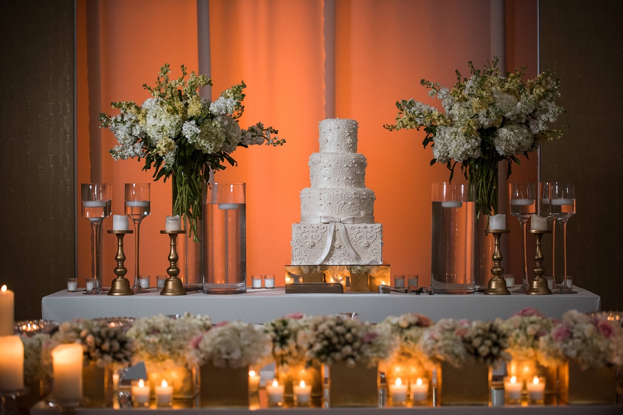 Wedding cake and flowers