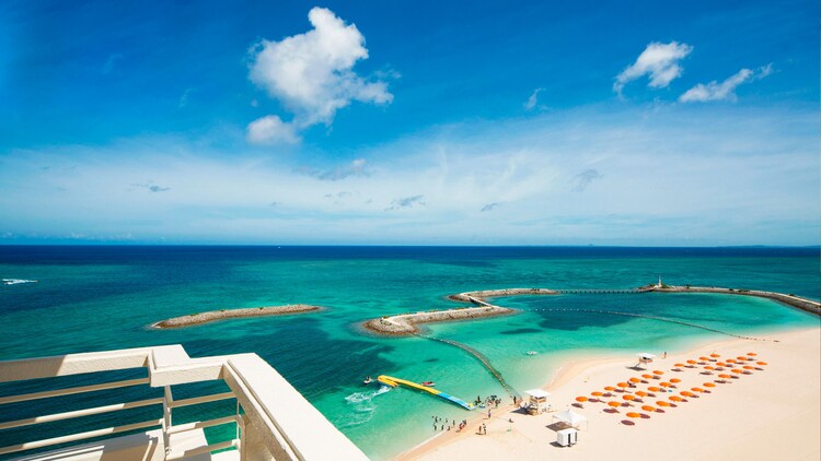 Ocean suite balcony view of ocean and beach