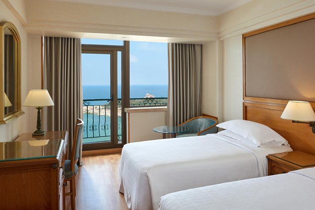 Chambre Deluxe avec lits simples et vue mer