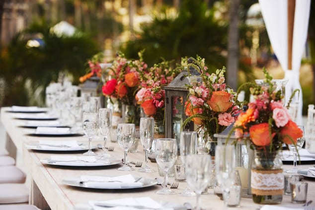 Organização de mesas para casamento do Aruba Marriott