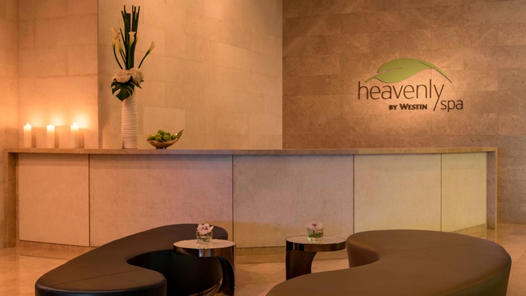 Reception desk for Heavenly Spa by Westin in Bahrain.