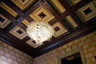 Original lamps and embellished ceilings