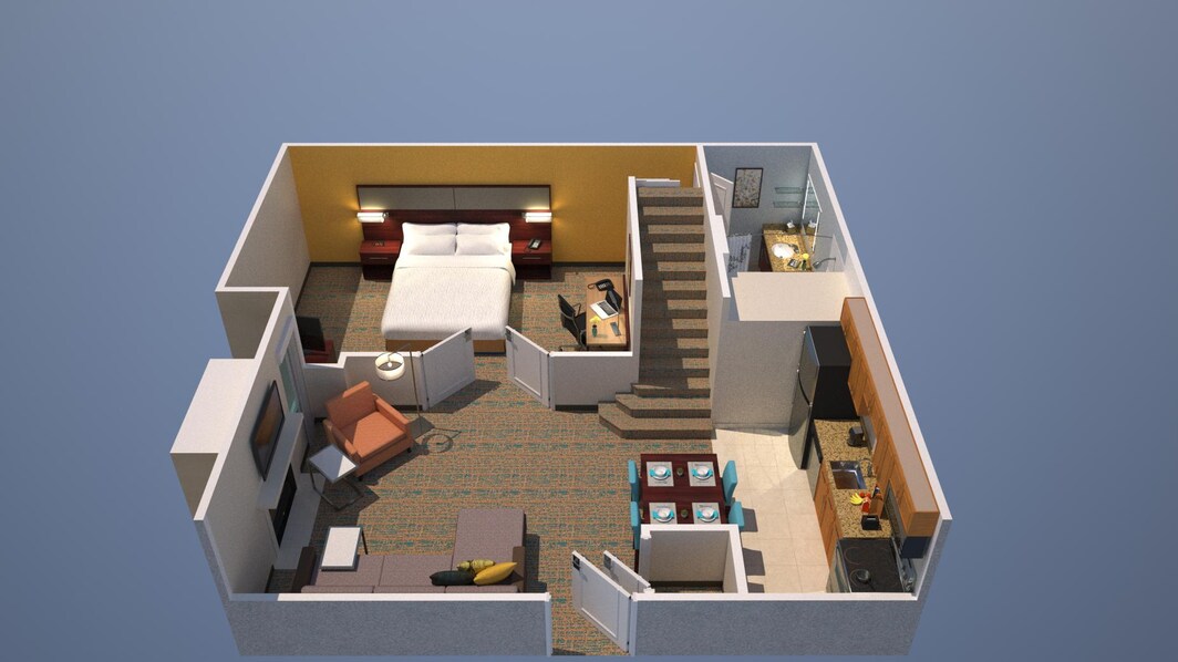 Two-Bedroom Bi-Level Suite - Lower Floor
