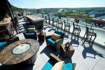 Cincinnati View from Rooftop Bar