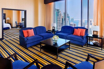 Doha hotel suite living area