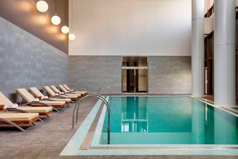 Step into the calming environment of the Heavenly© Spa Indoor Pool and enjoy a refreshing swim under complete cover.