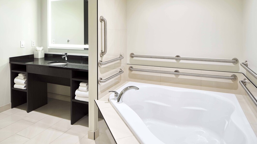 Baño con instalaciones para personas con necesidades especiales de la suite Penthouse