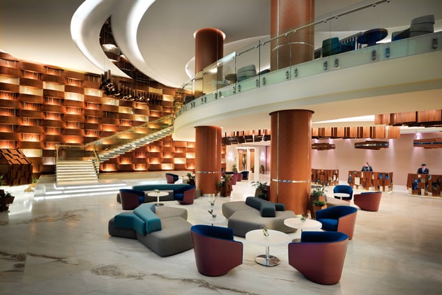 Luxury hotel lobby in Baku