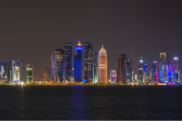 Skyline at night overlooking Corniche