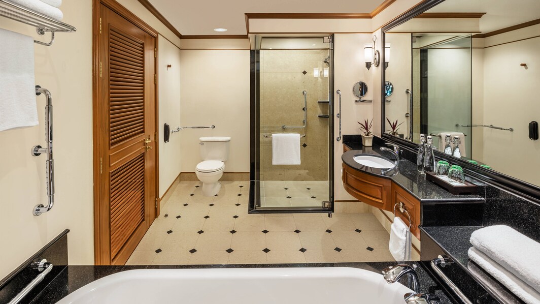 Baño accesible para personas con discapacidades de la habitación Deluxe con terraza