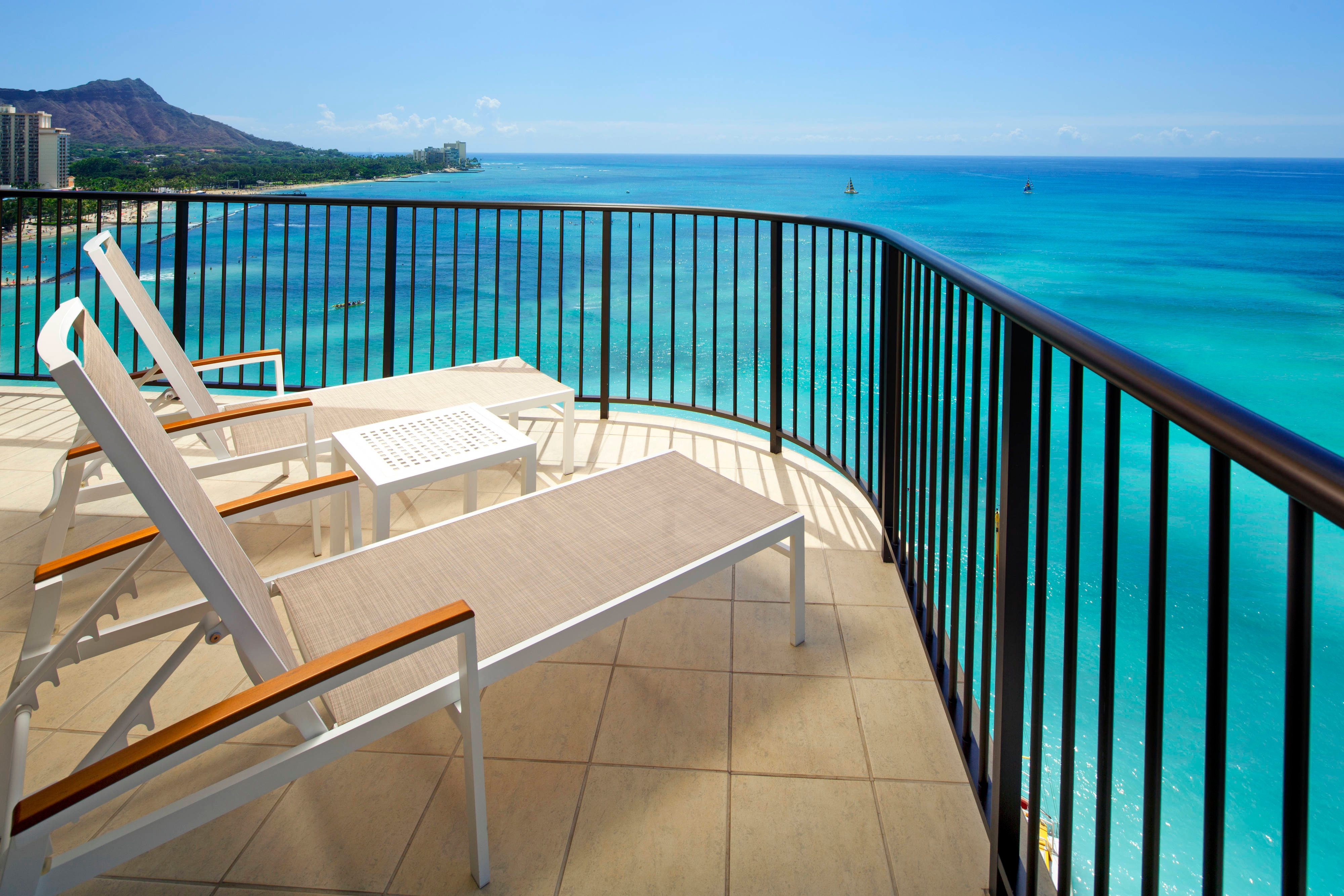 Guest suite balcony with ocean views