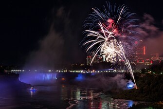 Feu d’artifice aux chutes du Niagara
