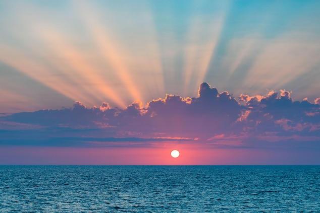 Coucher de soleil sur la mer Ionienne depuis Barbouni