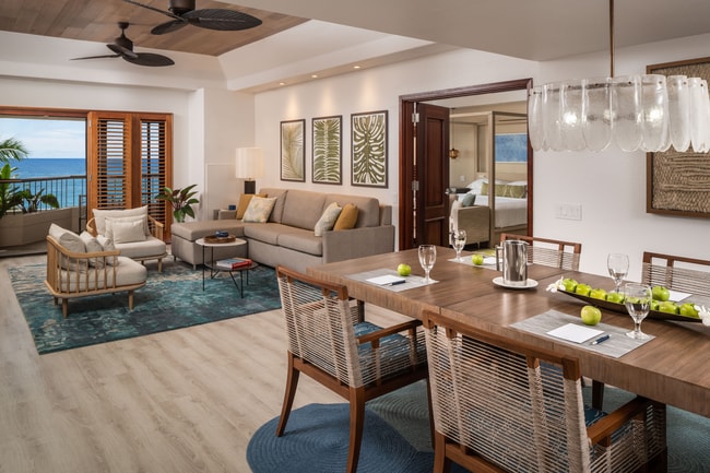 Oceanfront Suite Living And Dining Areas