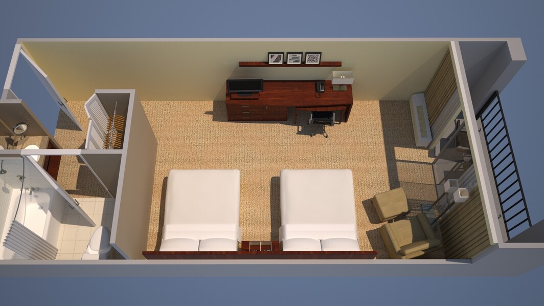 Habitación con 2 camas Queen o 2 camas dobles