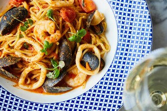 Italienisches Restaurant Carluccio's – Linguine mit Meeresfrüchten