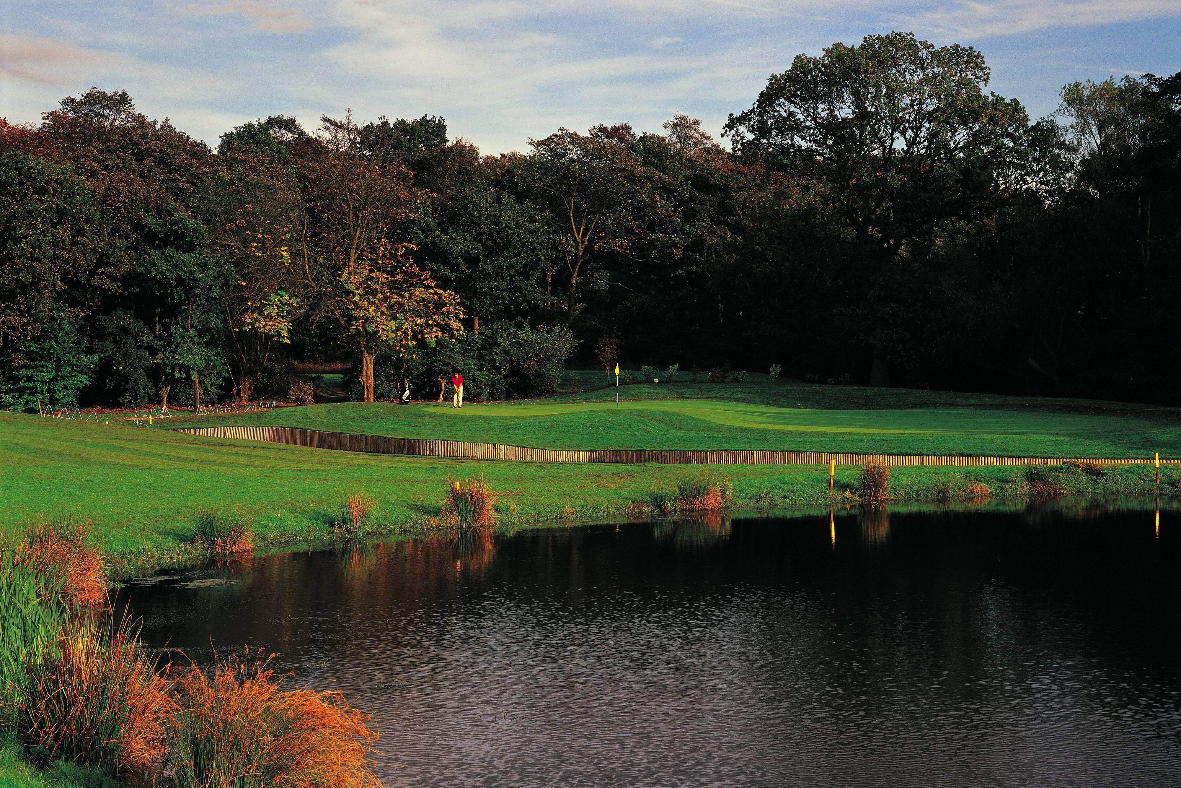 Golf course with water feature