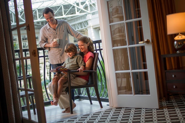 Enjoy views of our atriums from a furnished balcony. Whether staying at our Kissimmee resort for business or pleasure, you’ll appreciate tranquility just outside your room.