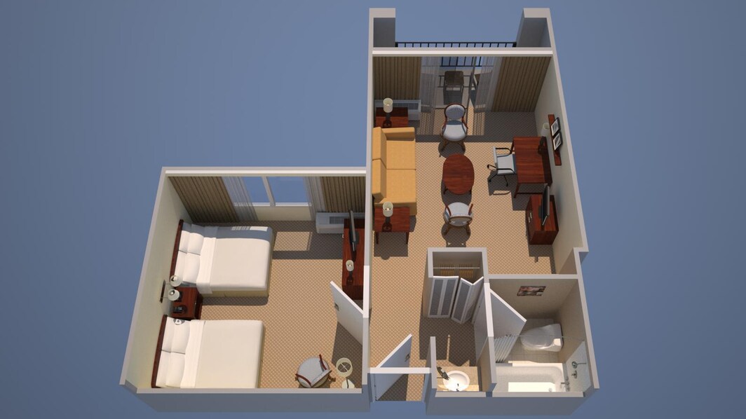 Suite; 2 Double, Sofa Bed