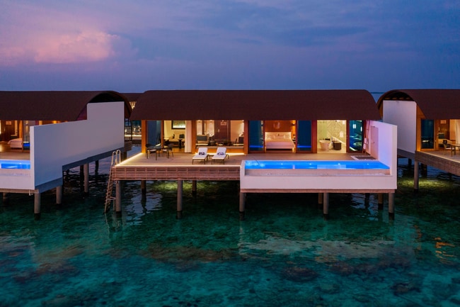 Overwater Villa with Pool - Exterior Twilight