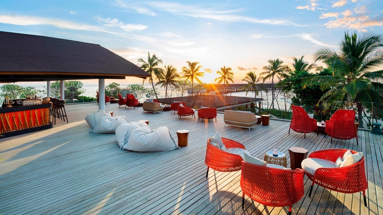 Sunset bar lounge seating view
