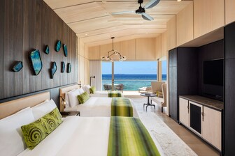 Villa Beach de dos dormitorios con piscina con dos camas Queen y cama individual