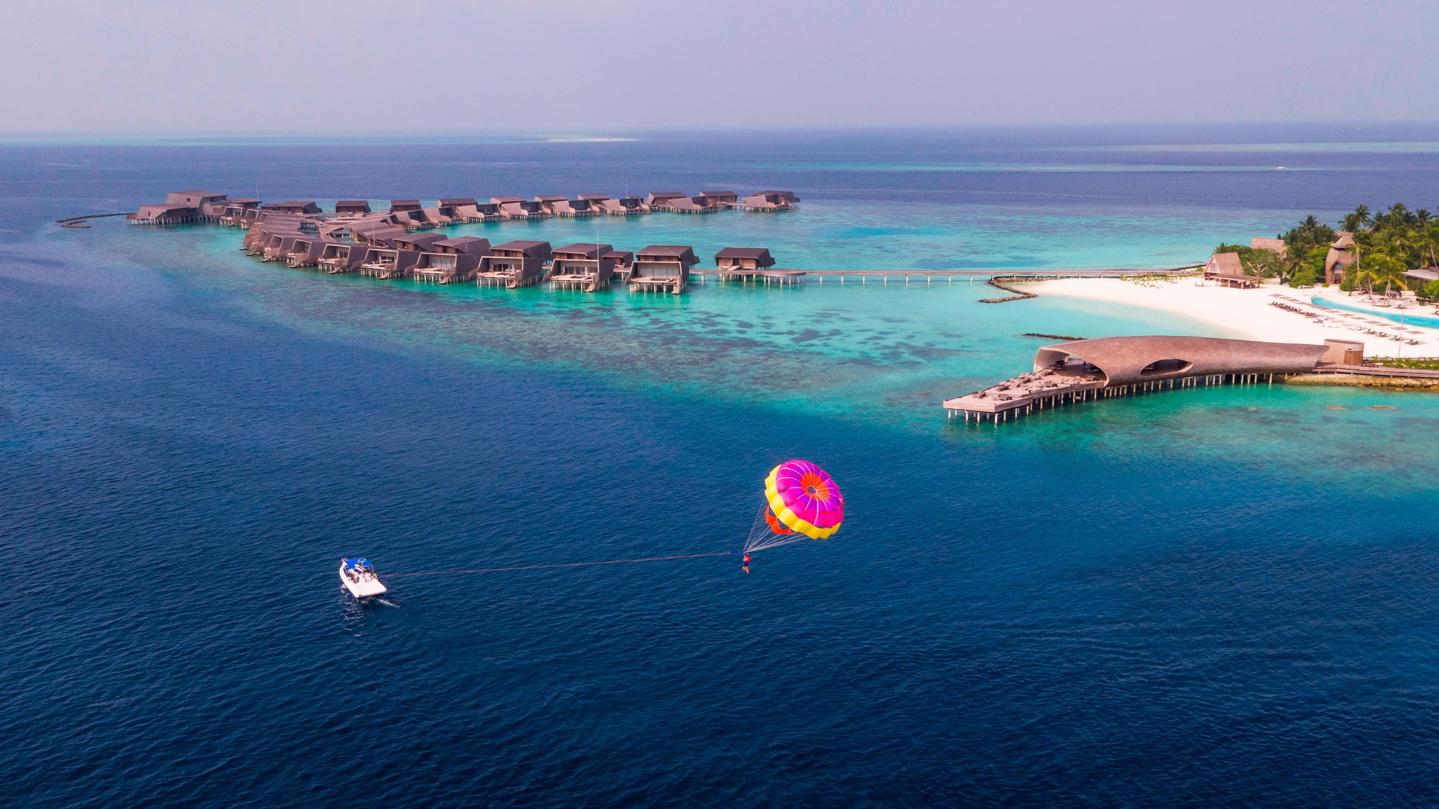 Parasailing by the villas
