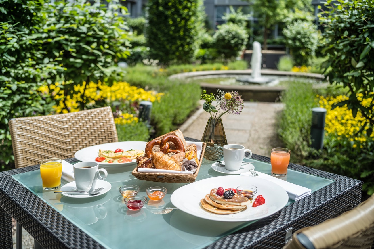 Breakfast in the hotel garden