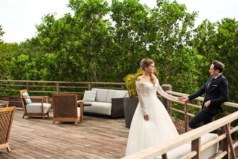 Réception de mariage sur la terrasse Nera