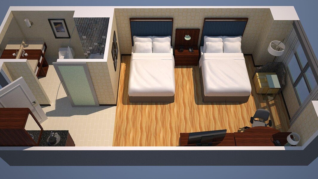 Habitación con dos camas dobles