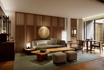 Sala de estar de la suite Onsen