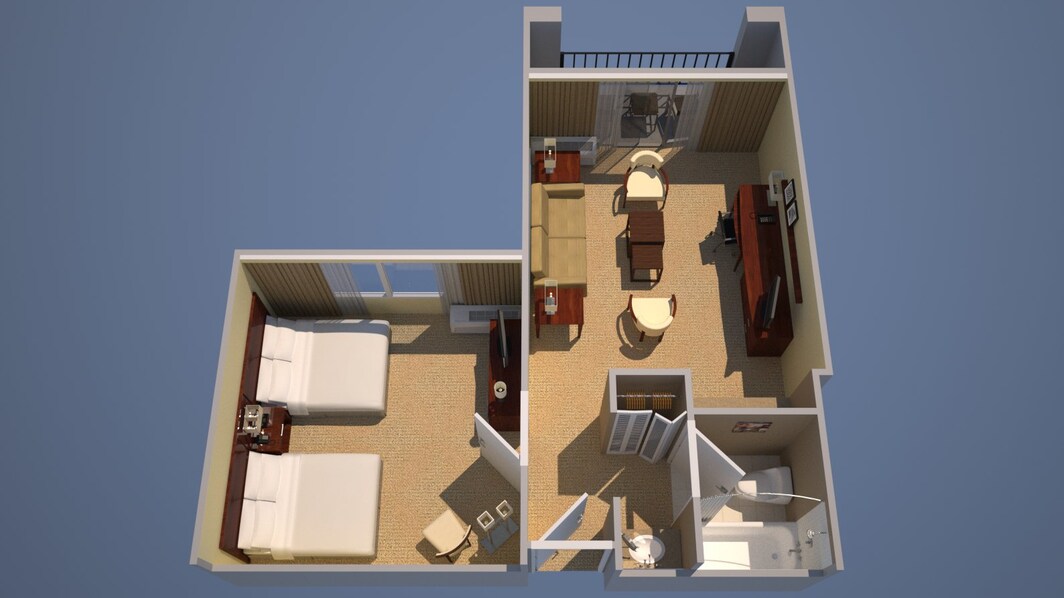 1 Bedroom Executive Suite - 2 Doubles, Sofa Bed