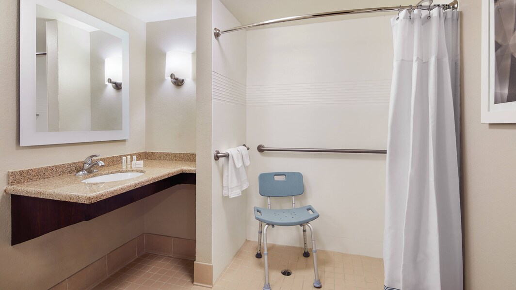 バリアフリーのバスルーム－車椅子用シャワー