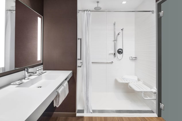 Accessible Guest Bathroom -  Roll-in Shower