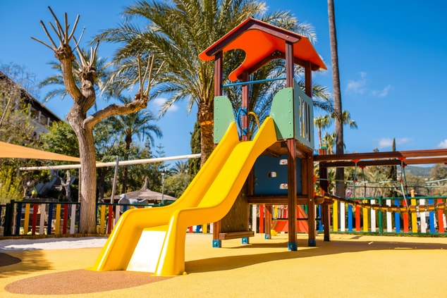 Slide at playground area