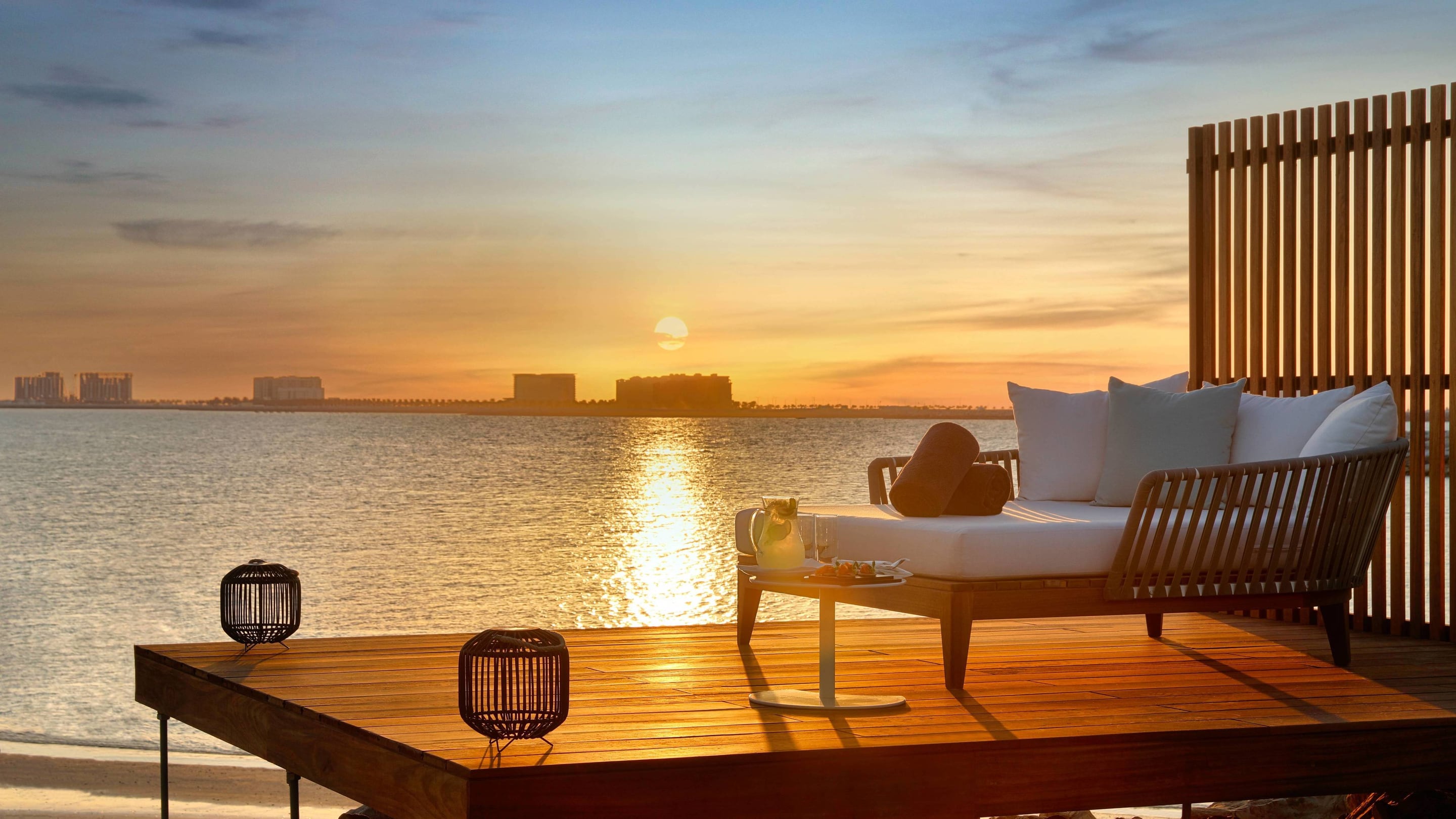 Sunset views at Al Shamal Ocean View villa