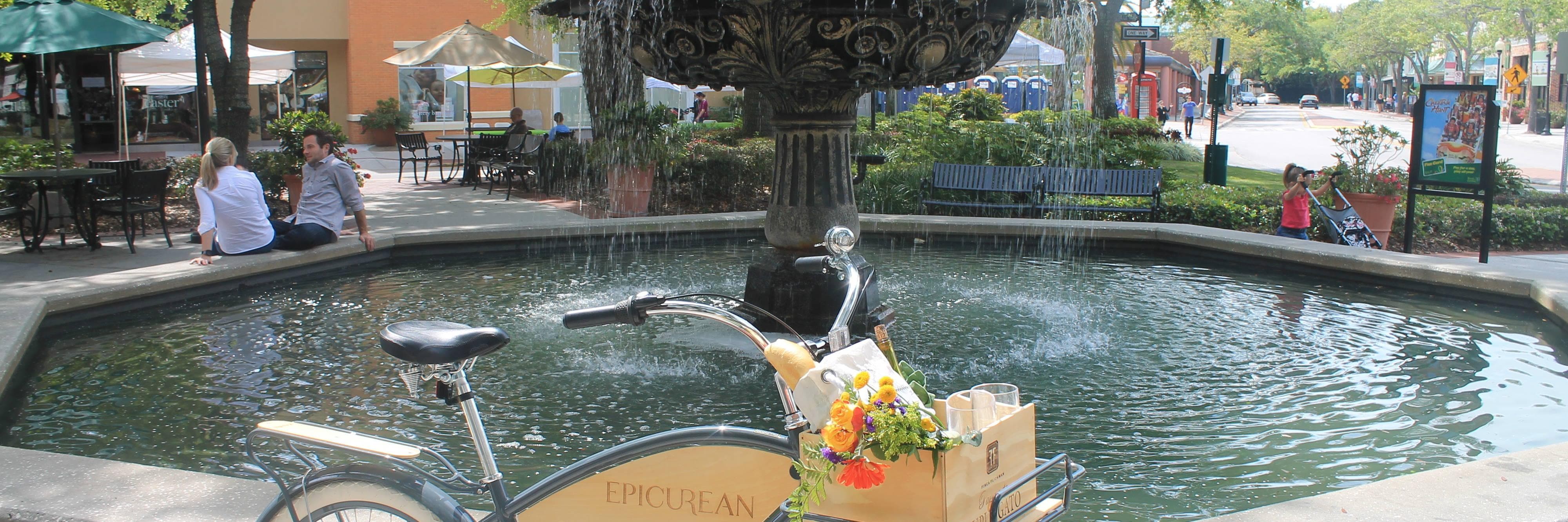 Epicurean Biking - Hyde Park Village Fountain