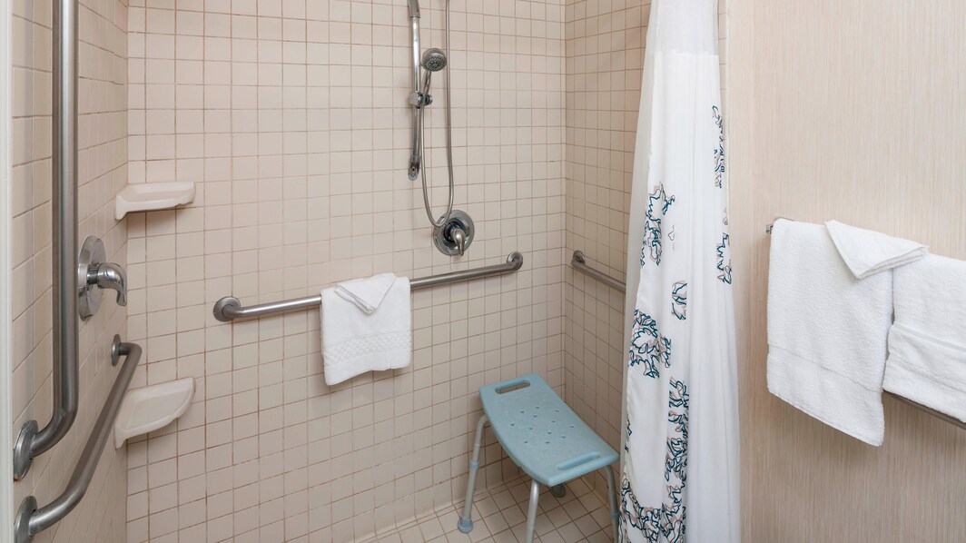 Baño con instalaciones para personas con necesidades especiales - Ducha con acceso para sillas de ruedas