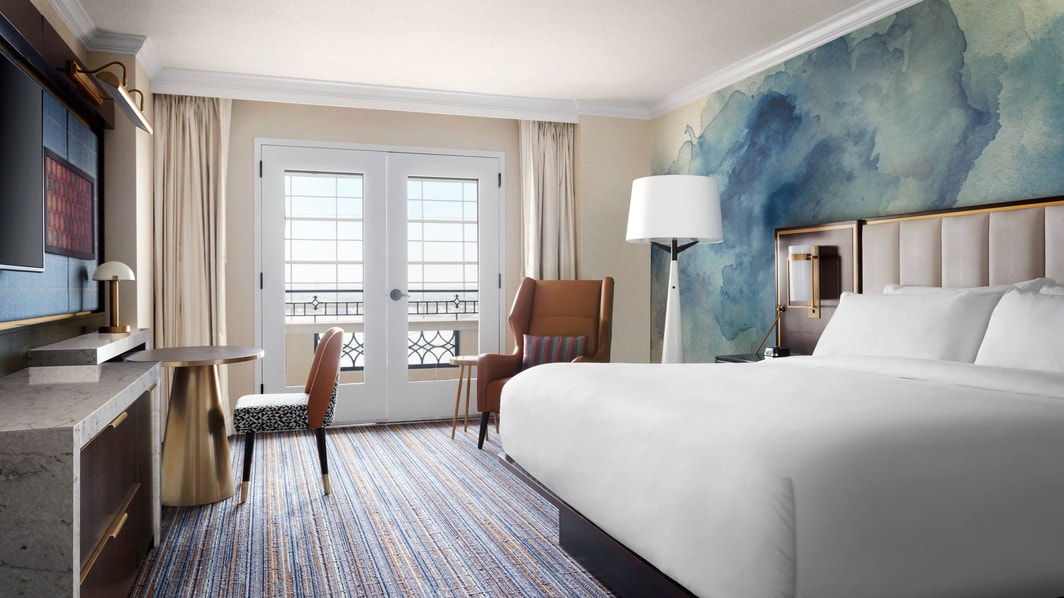 Enjoy a newly renovated room with a comfortable king bed overlooking the atrium.