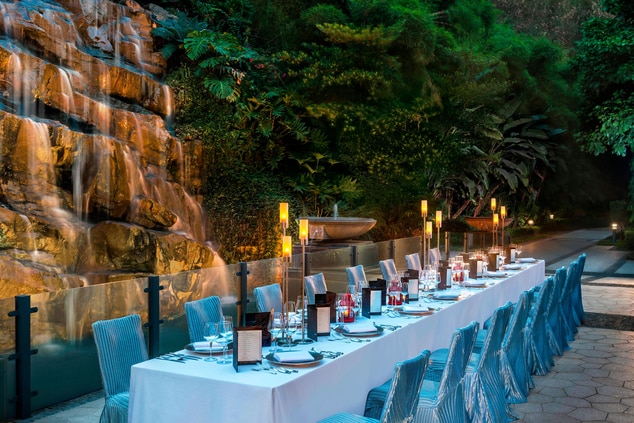 Courtyard - Long Table set up on Waterfall