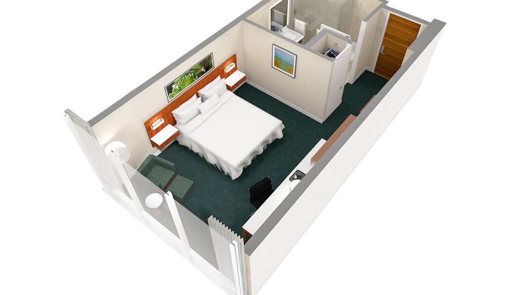Plano de planta de la habitación Deluxe con cama tamaño King