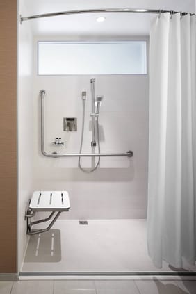 Accessible Guest Room Bathroom - ADA Roll-In Shower