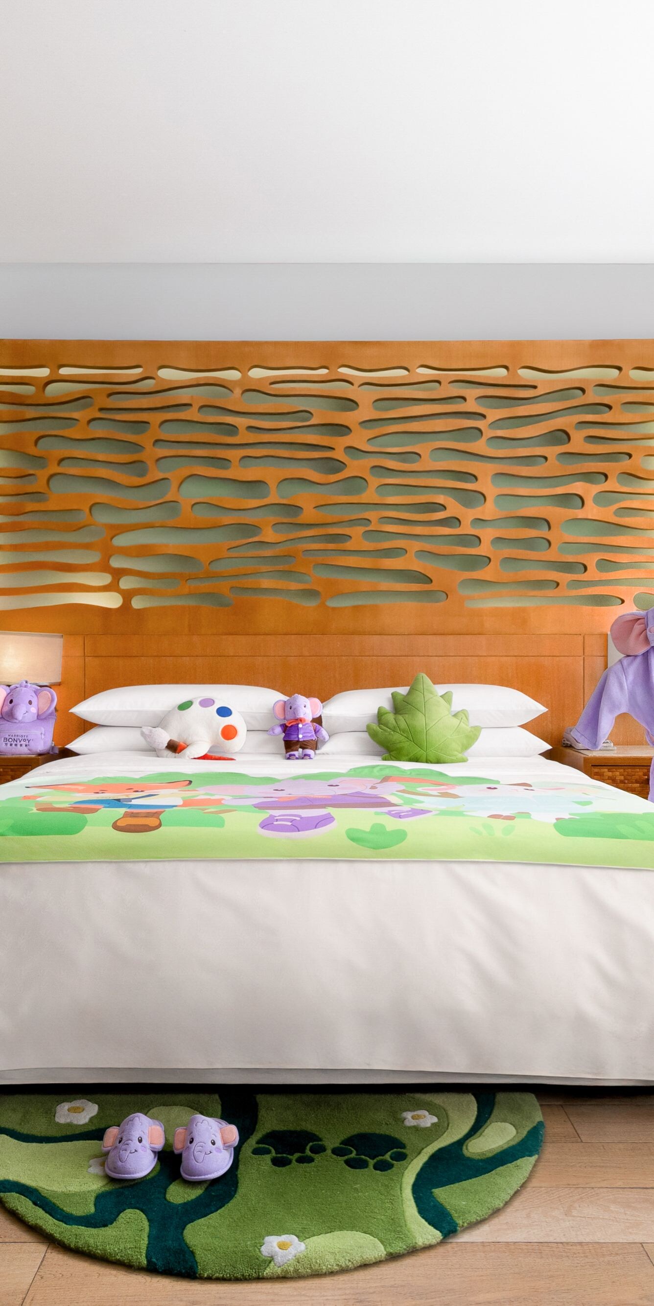 Guest room decorated with elephants