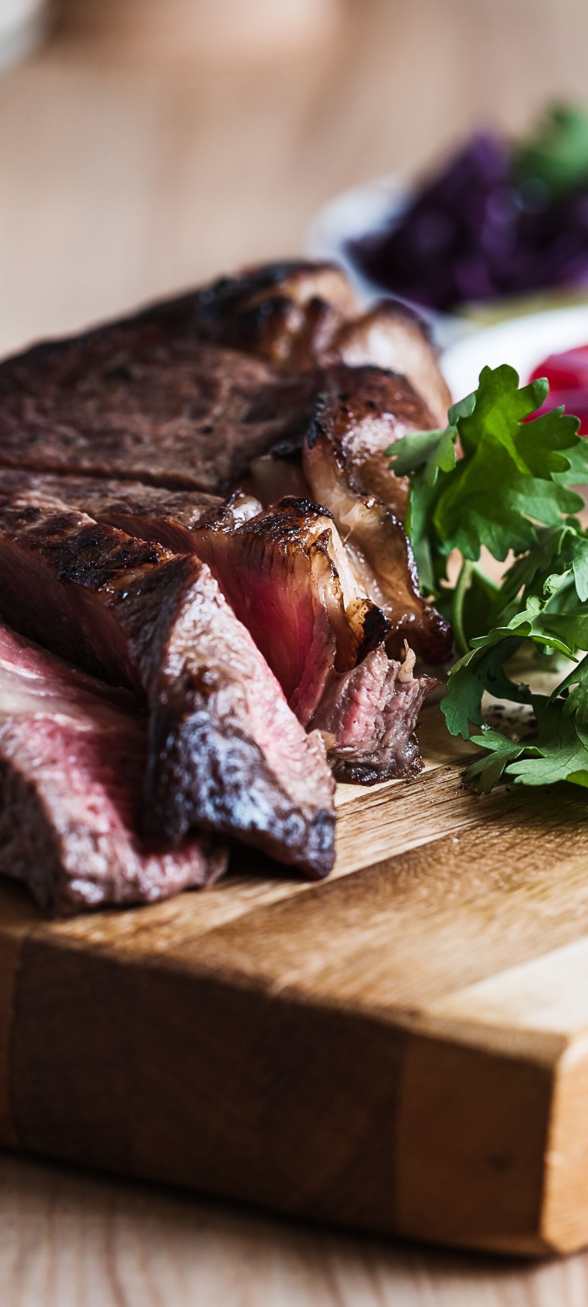 Organic roasted steak sirloin. Fresh roast beef meat