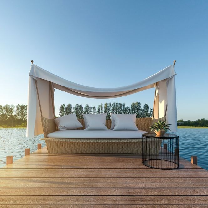 Horizon Over Water, Sparse, Villa, Residential Building, Leisure Activity, No People, Holiday, Looking At View, Textured, Comfortable, Privacy, Inspiration, Holiday Villa, Palm, Lobby, Beauty, Scenics, Backgrounds, Plan, Relaxation, Luxury, Multi Colored, Wood - Material, Modern, Pattern, Ideas, Architecture, Vacations, Lifestyles, Urban Scene, Indoors, Outdoors, Textured Effect, Private, Hawaii Islands, Sunset, Summer, Island, Beach, Horizon, Terraced Field, Sky, Sea, Balcony, Patio, Living Room, House, Home Interior, Hotel, Tourist Resort, Design, Cushion, Sofa, Furniture, 3d rendering, House, Easy Listening, Lounge, Tropical Music