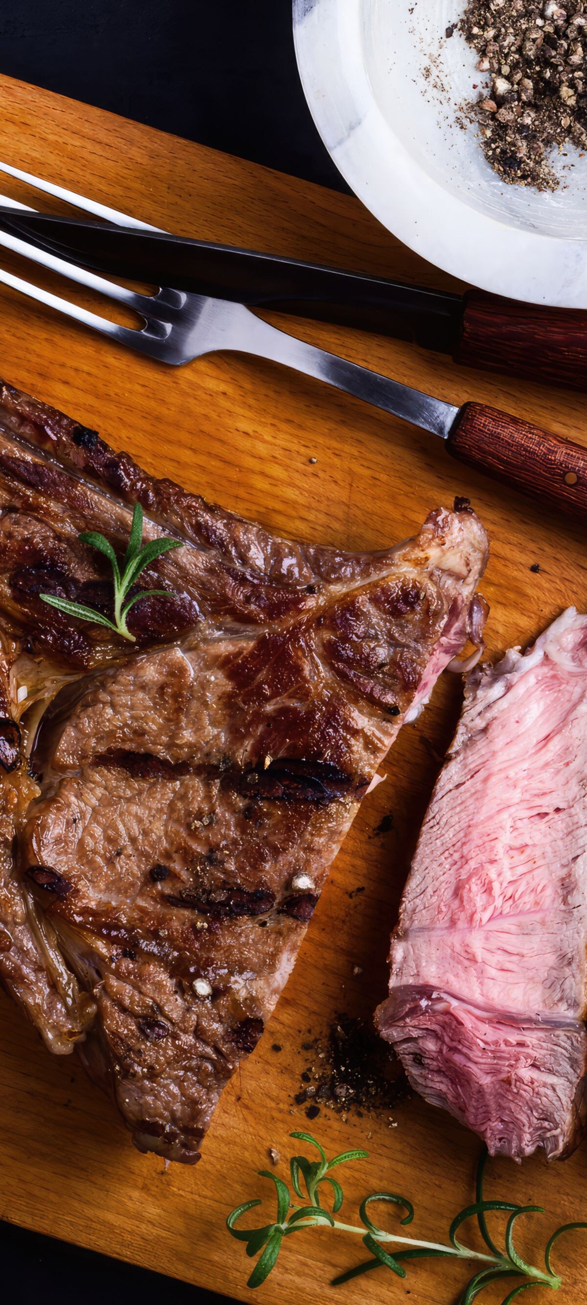 beefsteak, bone-in, entrecote, medium, Lemon - Fruit