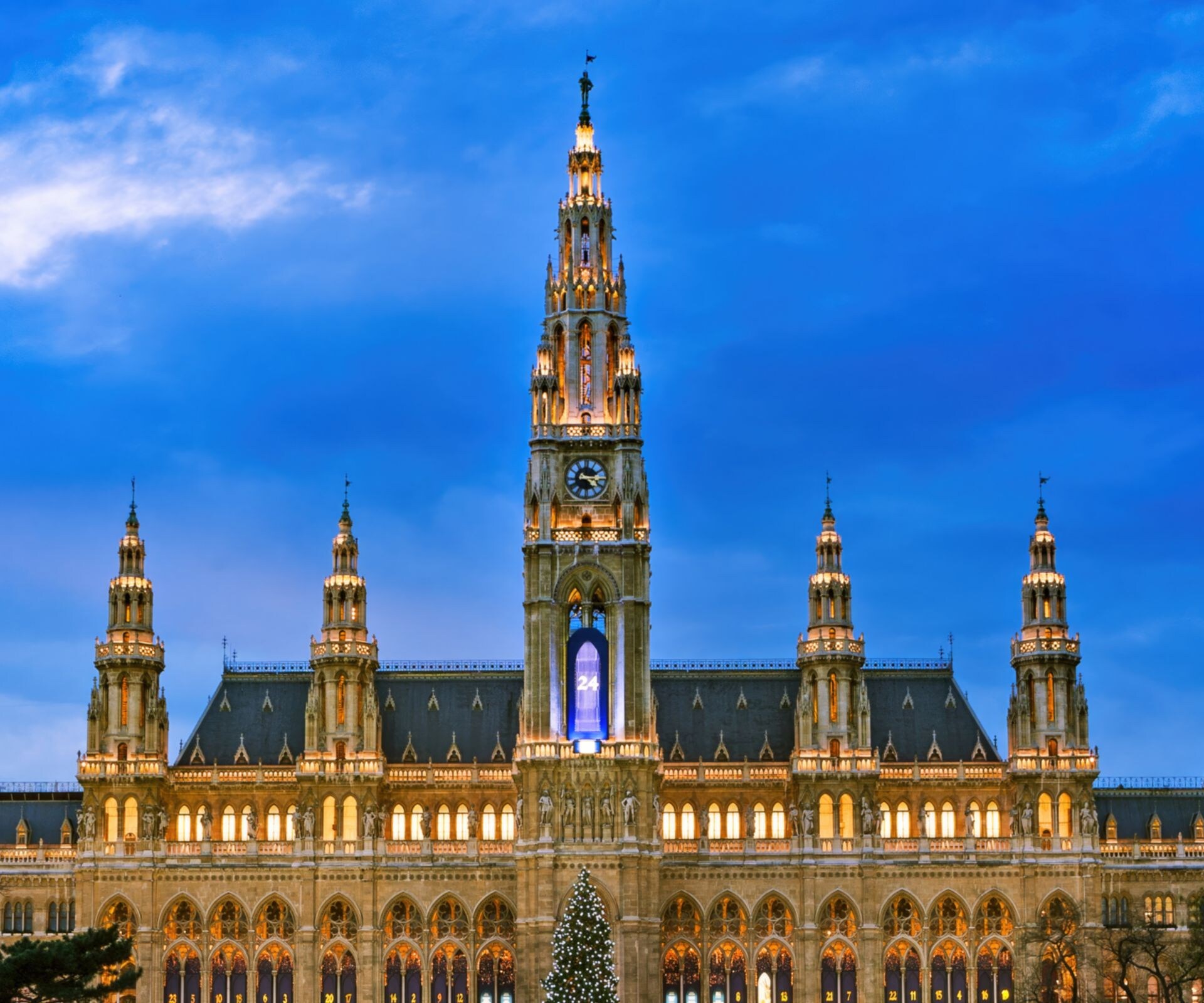 evening, rathausplatz