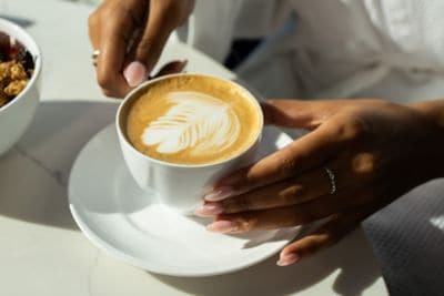 Close-up of latte at Le Méridien Melbourne
