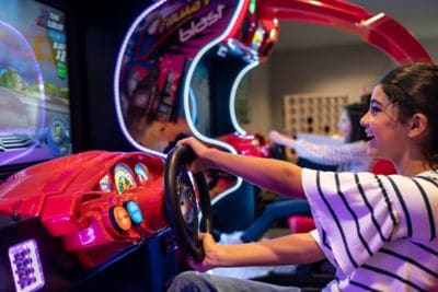 Racing in Ritz Kids Arcade
